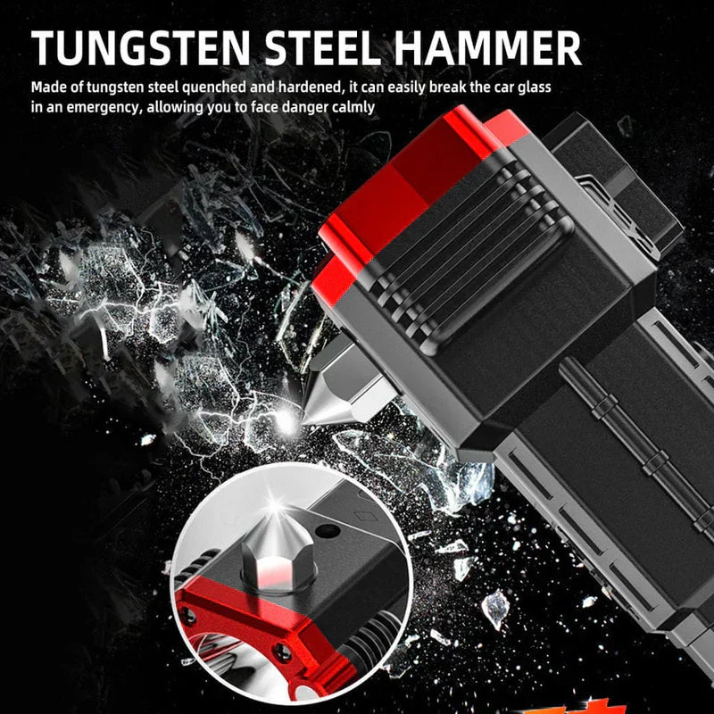7-in-1 Emergency Multi-Tool Hammer with Built-In LED Torch