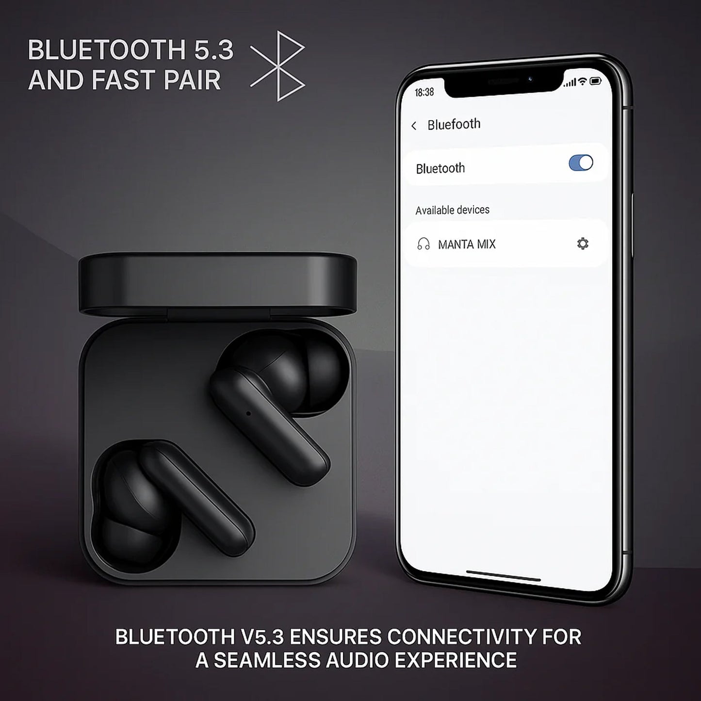 CMT Ultra Pro Earbuds with Active Noise Cancellation & HD Sound