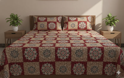 Soft Cotton Double Bedsheet Set with 2 Pillow Covers