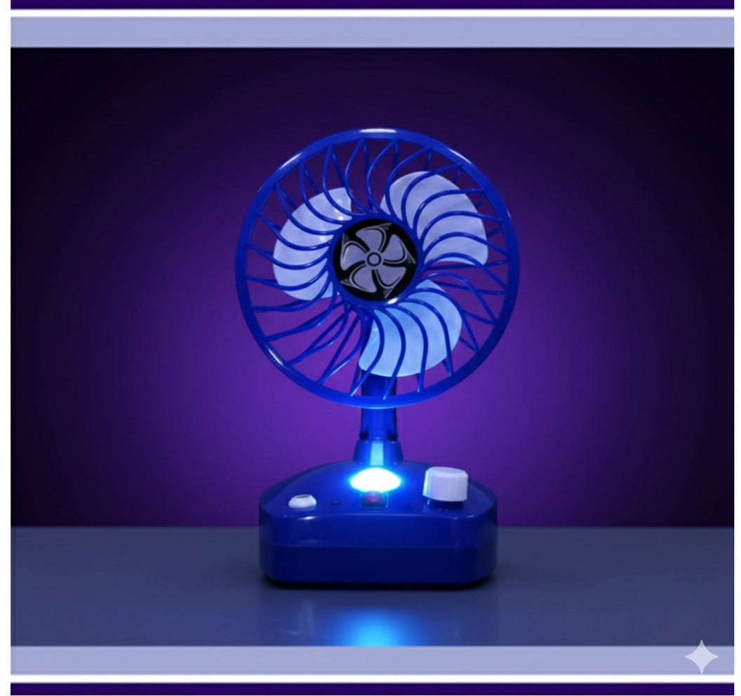 Rechargeable Portable Fan with LED Light