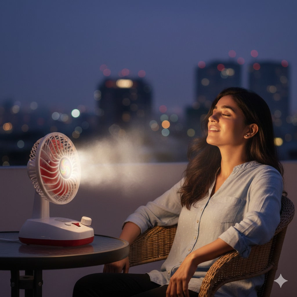 Rechargeable Portable Fan with LED Light